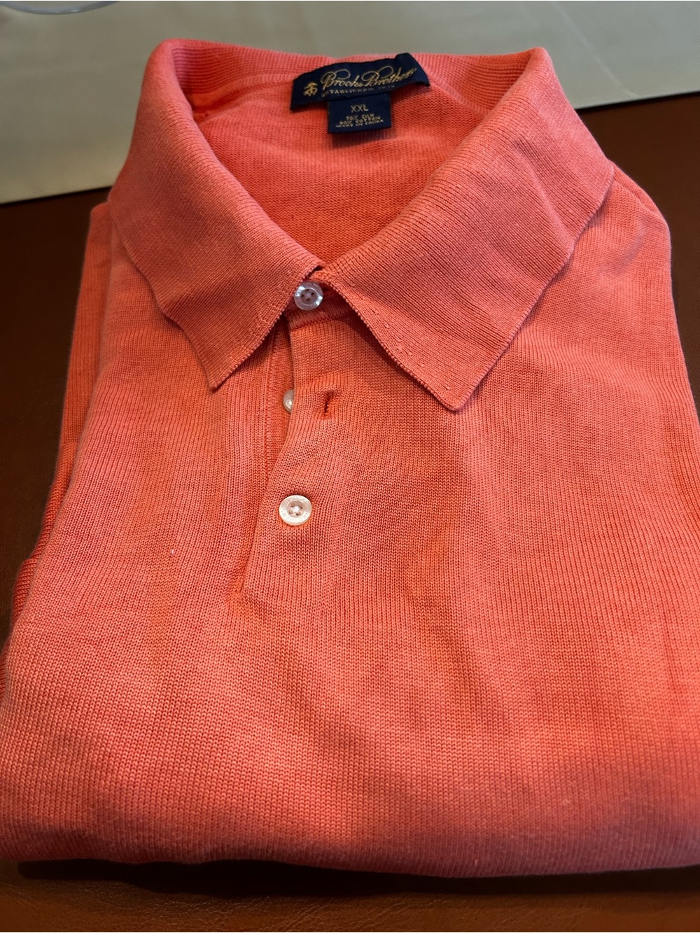 Brooks Brothers Men's Polo - Coral Pink